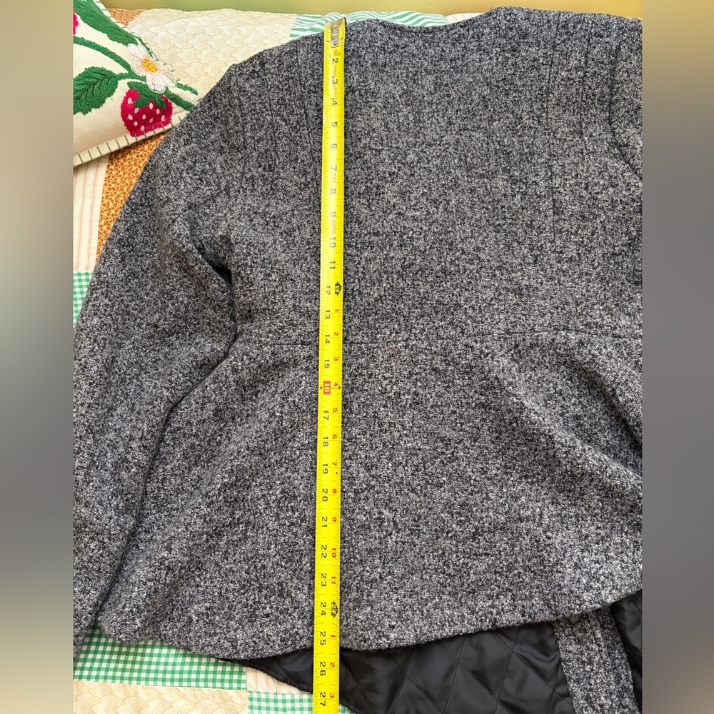 Torrid Asymmetrical Gray Wool Blend Moto Jacket - Picture 7 of 13